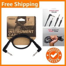 Durable D'Addario Classic 1FT Instrument Cable with Exclusive In=Out Technology