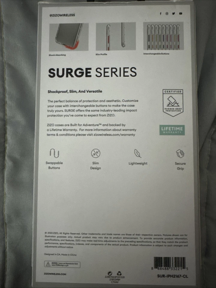 ZIZO iPhone 13 Pro Max 保护壳 透明 + 黑色 相机环 + 彩色按钮 — 第 2/4 张图片