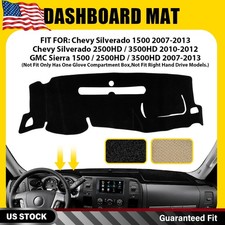 Dashboard Dash Board Cover Mat Carpet For 2007-2013 Chevrolet Silverado Black