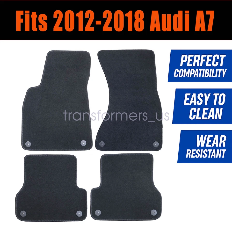 Alfombrillas delanteras y traseras negras nuevas para Audi A7 Quattro 2012 2013 2014-2018 Foto 2 de 4