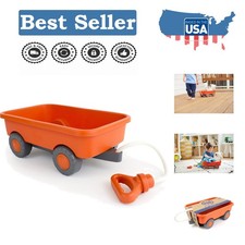 Child-Friendly Outdoor Wagon in Bright Orange - Encourages Motor Skill Play