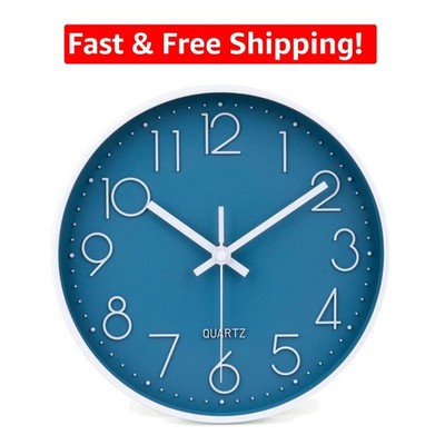 Cerulean 10-Inch Silent Wall Clock - Accurate Quartz Movement & Sleek Design