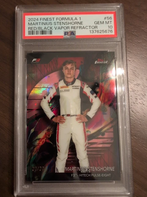 2024 Topps Finest Formula 1 Rare PSA10 Martinius Stenshorne Red Black Vapor /20
