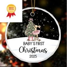 Baby Girl First Christmas Ornaments 2025, Gifts for Baby's Pink 