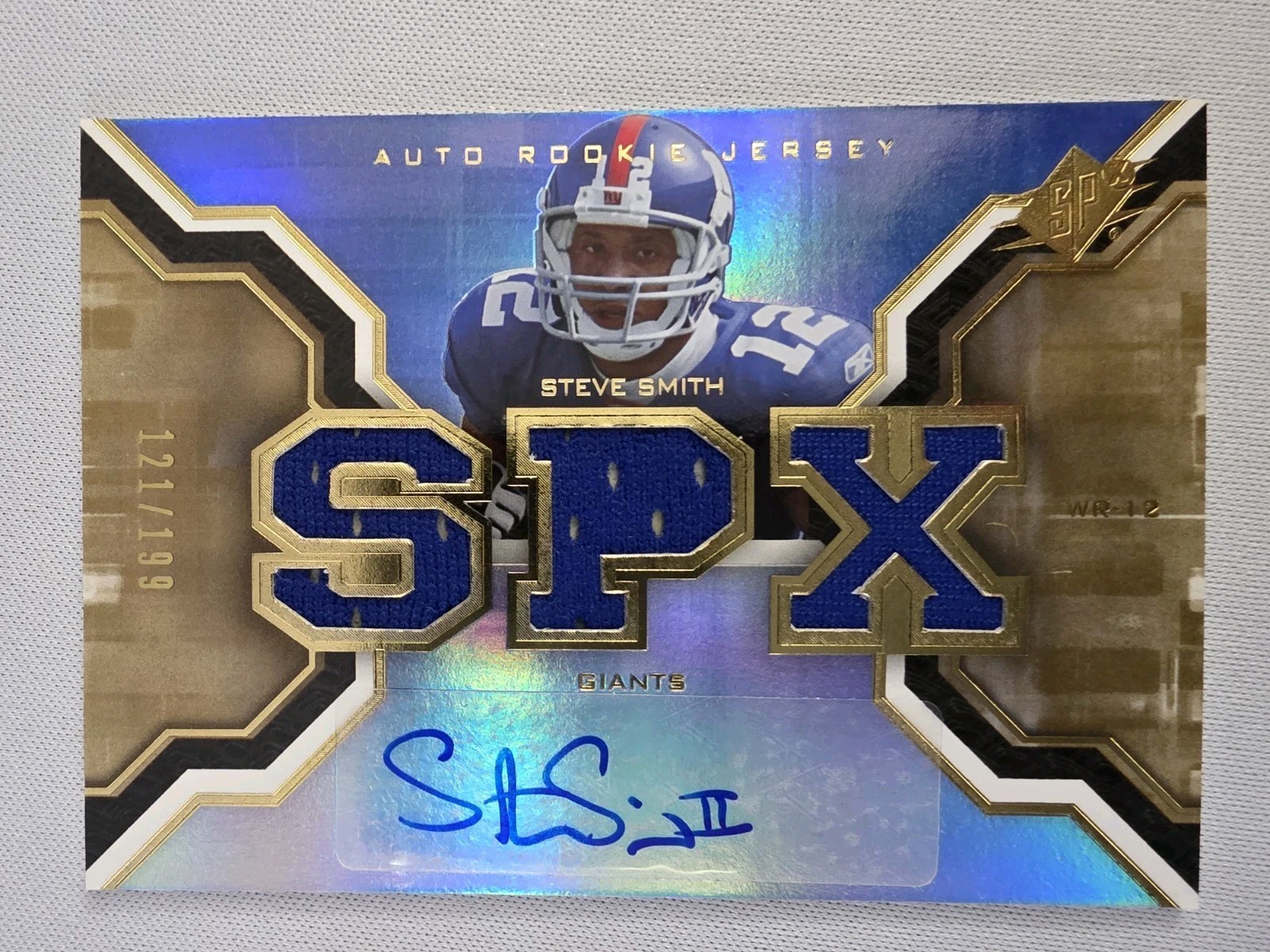 Steve Smith SPx #214 Autograph Jersey Gold