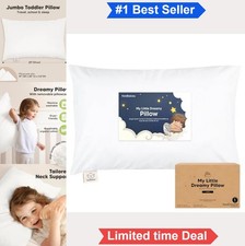 Toddler Pillow 14x20 Organic Cotton Machine Washable Travel Nap Bed Set Soft