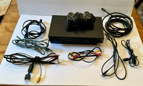 Sony PlayStation 2 PS2 Black Console Gaming System SCPH-39001 Tested Bundle