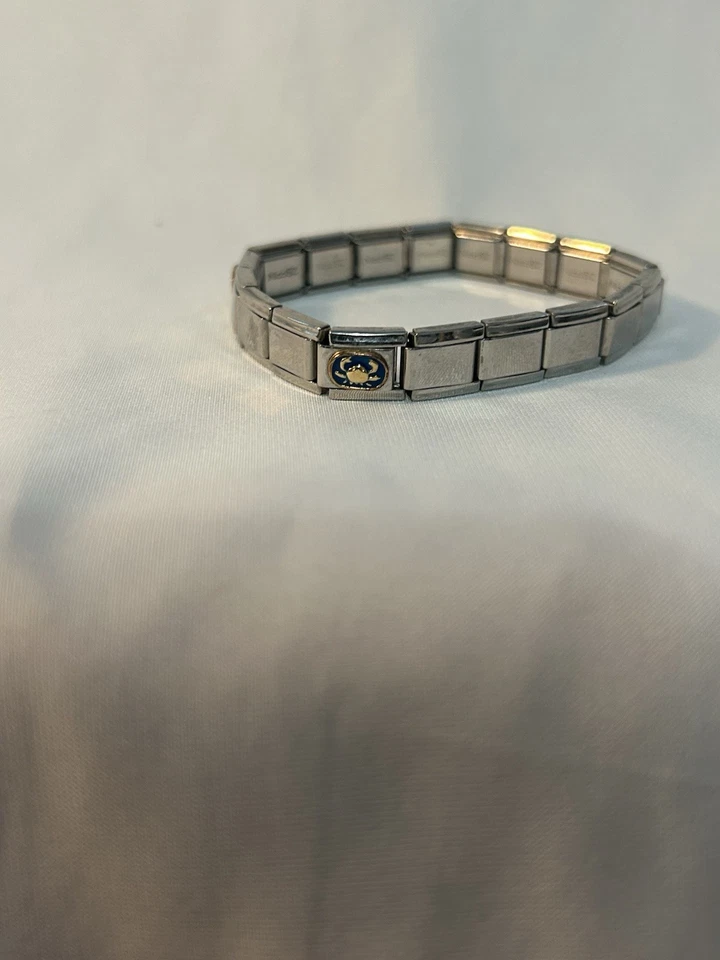 Pulsera de eslabones Zoppini italiana con 3 dijes de acero inoxidable Foto 2 de 4