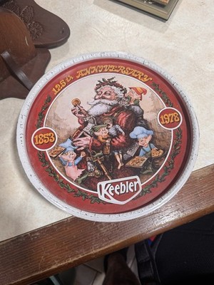 VINTAGE 1978 125TH ANNIVERSARY KEEBLER COOKIES ELVES CHRISTMAS COOKIE TIN