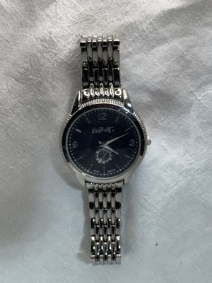  Men's August Steiner AS8020SS Silver-tone Swiss Quartz Black Dial Watch
