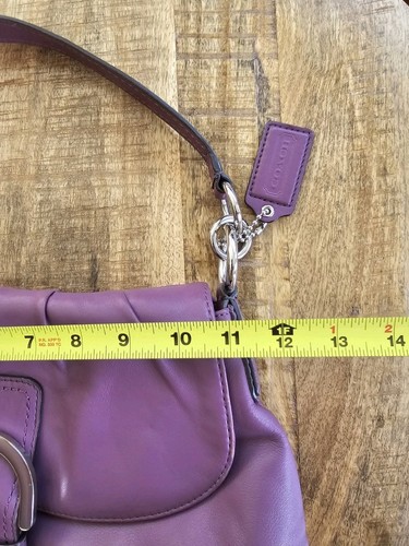Coach F17217 Vintage Purple Pleated Soho Leather w/Buckle Shoulder Bag Y2K - Bild 13 von 17