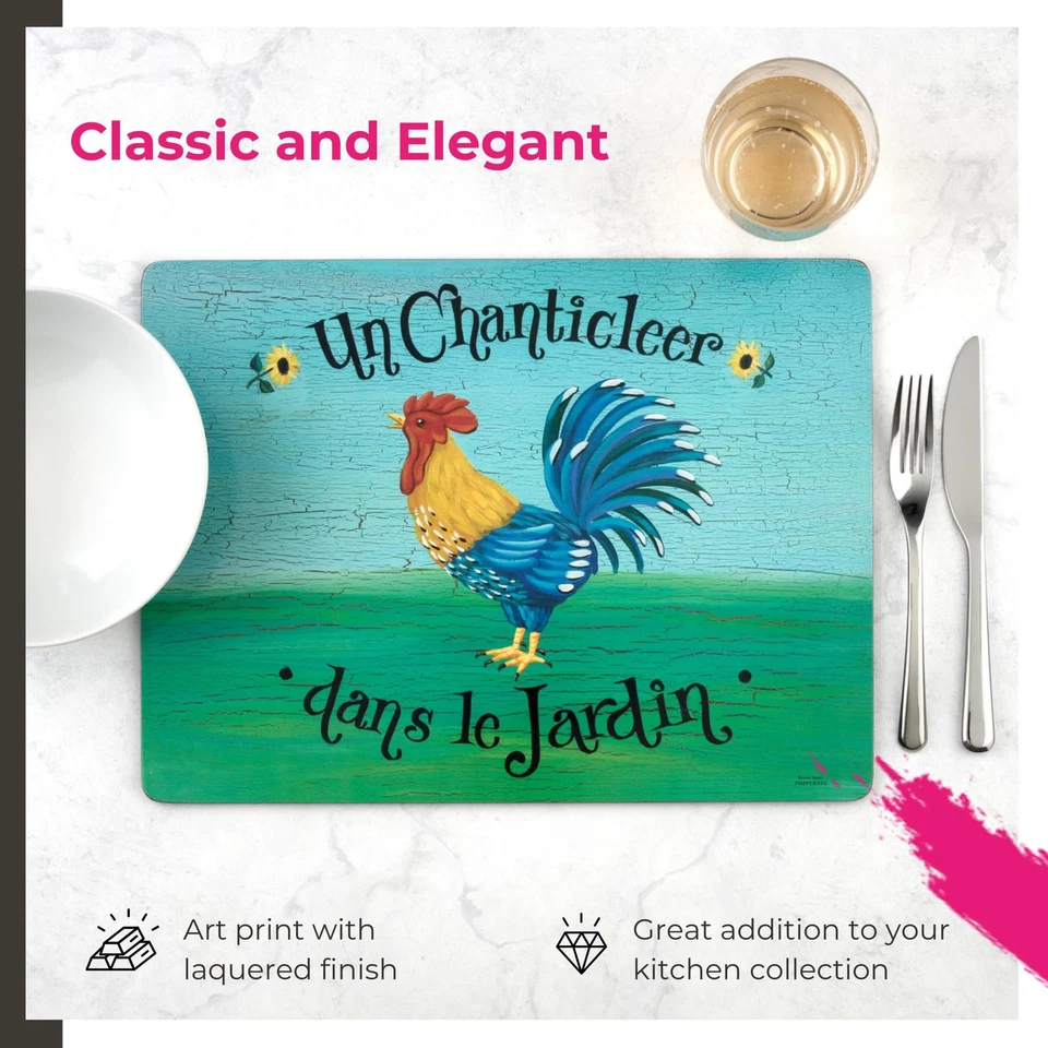 Dans le Jardin Placemats, Set of 4 - Set of 6 15.7" x 11.7", Cork Backing, Ha... - Image 3 of 4