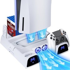 DBOE PS5 console universal cooling base with P5 controller holder, disc storage