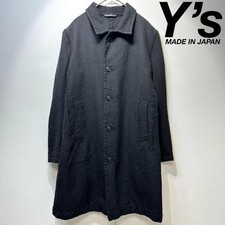 Yohji Yamamoto Y S Long Jacket Wool design soutien collar coat Made in Japan