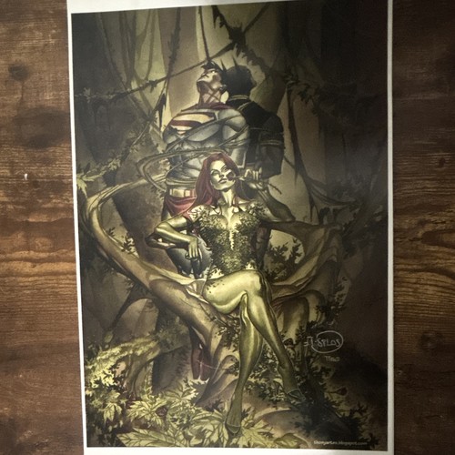 ThonySilas Signed BatmanSuperman Poison Ivy Comics Art Print, Unframed Portrait