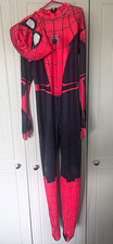 Spider-Man Superhero Hooded Complete Outfit Fancy Dress Costume Size S Red (7-9)