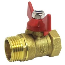 Industrial Brass Ball Valve 1 2 Inch with Red Wing Handle for Water Control