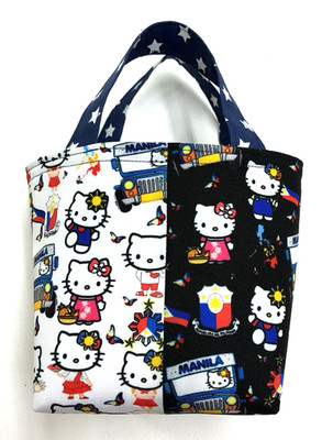 Handmade Fabric Lined Mini Tote Bag/Gift Bag Reusable Filipino Hello Kitty New