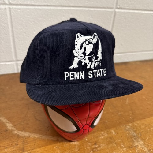 Vintage Penn State Nittany Lions Hat Corduroy Dark Blue Hat Snap Back NOS W/ Tag - Picture 5 of 17