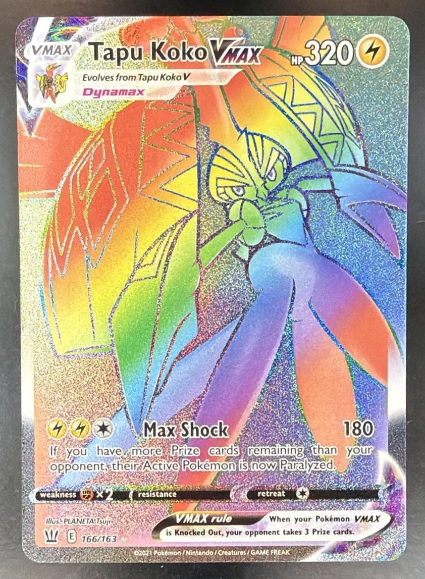 2022 Pokemon Battle Styles Tapu Koko VMAX Secret Rare Holo 166/151