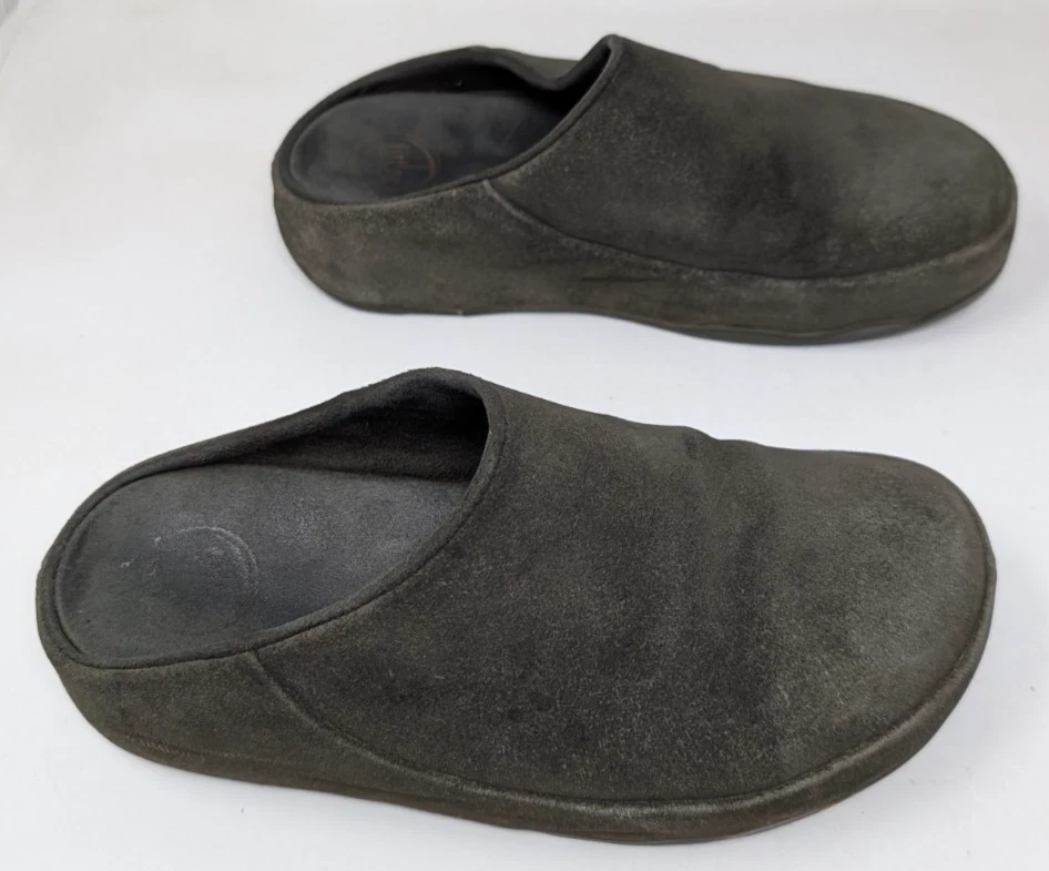 Fitflop Men\'s Dark Green Suede Slip-On Clogs FITFLOP W Gen-ff Elasticated Suede Mules DEEP Olive: green  main image 4