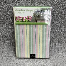 Colordrift Garden Stripe Tablecloth 70" Round Seats 4-6 Easter Springtime