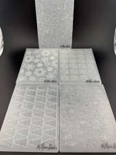 Lot of 5 Embossing Folders by Paper Studio Snowflake Hearts Trees Music Notes