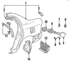 Toyota Oem 93-97 Corolla Quarter Panel Components-quarter Panel 6160202904 Toyota Oem 93-97 Corolla Quarter Panel Components-quarter Panel 6160202904