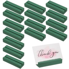 16 Pcs Wood Place Card Holders for Food Signs, Green