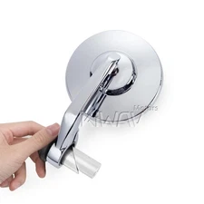 Bar end mirror BOB chrome round 1" 7/8" upper under bar for café racer scrambler