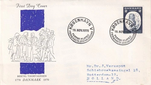 SA25d Denmark 1970 200th Anniv of Birth of Bertel Thorvaldsen, FDC