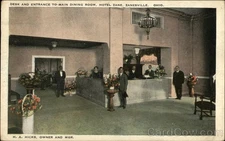 Zanesville, Ohio OH Desk Entrance Main Dining Room, Hotel Zane Tichnor Vintage