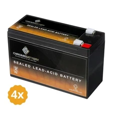 12V 9AH SLA Battery Replaces CP1290 6-DW-9 HR9-12 PS-1290F2 - 4PK Bundle Deal