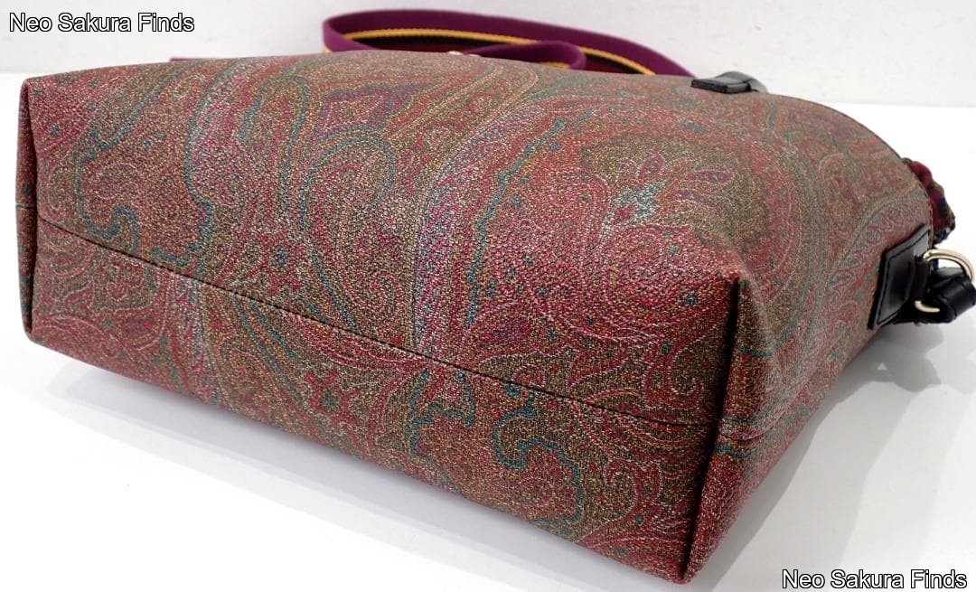 Etro 2WAY Tote Bag Shoulder Bag Paisley PVC Leather image 7