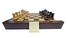 #91 Wooden 32 Chess Pieces Set Only Brown and White No Board