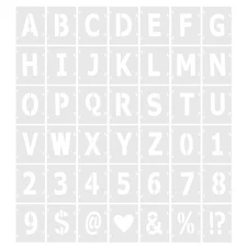 6 Inch Letter Number Stencils Alphabet Templates Set 6" Width, White 42pcs