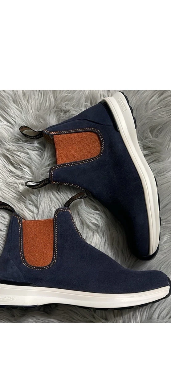 The Rail Nordstrom Blue Suede Orange Brysen Chelsea Ankle Boots Men’s EU 42/US 9 Chelsea Suede Blue Boots for Men for Sale | Shop New & Used  main image 4