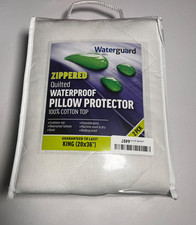 2 pack Waterguard Waterproof Quilted Pillow Protector King size 20X36 OPEN BOX