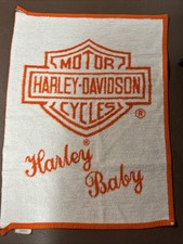 Vintage Harley Davidson Baby Blanket Biederlack 27  x35  Please Read