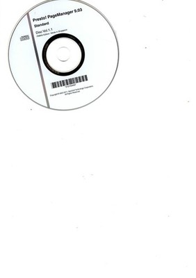 Presto PageManager 9.03, Disc Vol 1.1 PM903 Edition