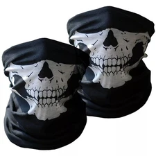 2X Skull Mask Balaclava or Scarf Hood Winter Ski Motorcycle Full Face Bike BMX