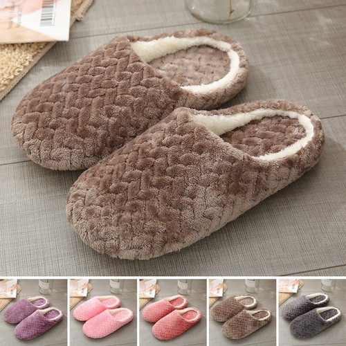 Slippers Sandals Shoes Thongs Plush Solid Casual Flip Flops Home Indoor - Picture 3 of 13
