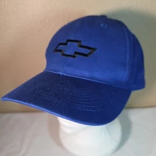 Chevrolet Performance Blue Hat Embroidered Black Bowtie Logo Baseball Cap 