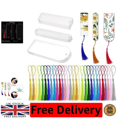 30PCS Waterproof Acrylic Bookmarks with Colorful Tassels - Perfect for Crafting