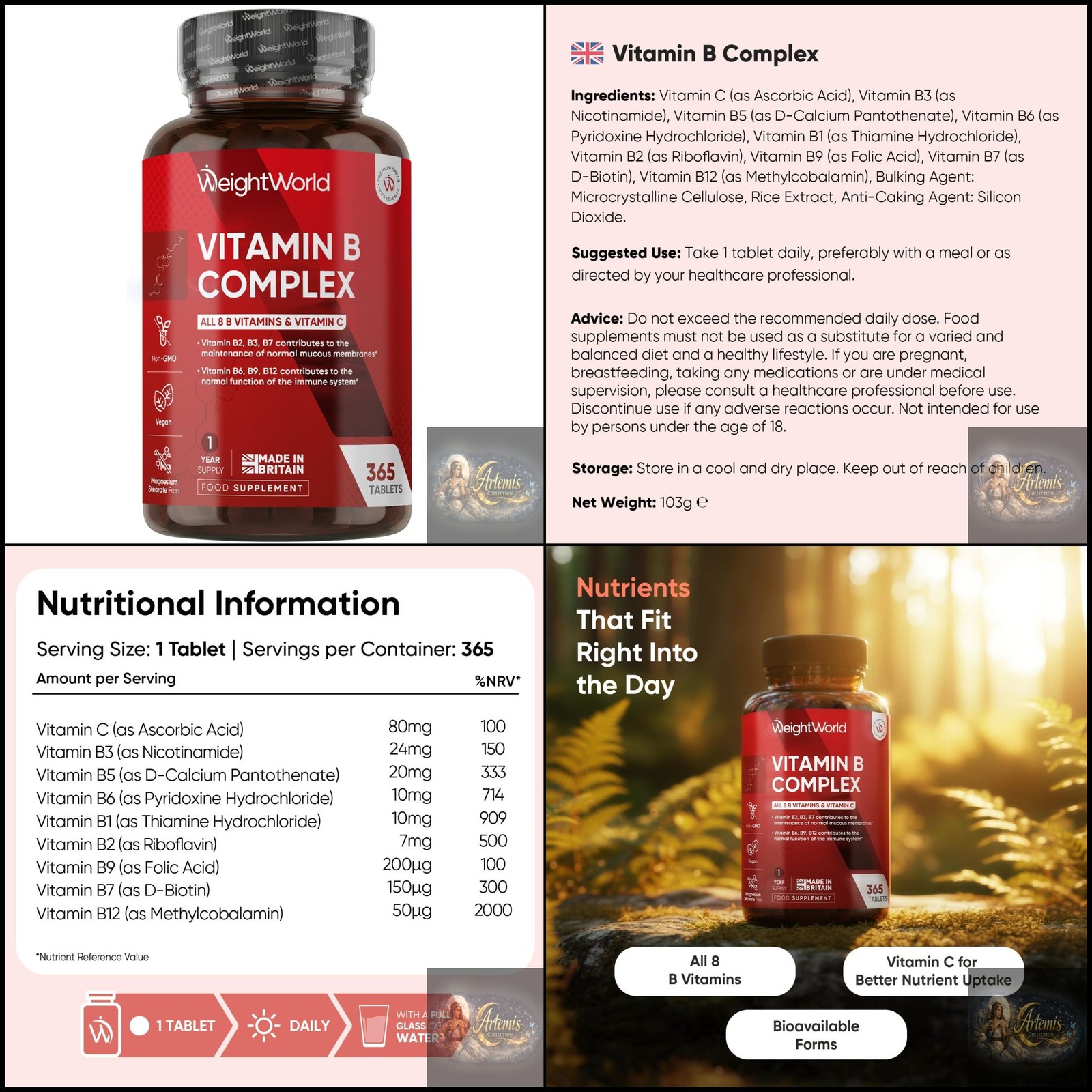 Vitamin B Complex - 730 Tablets - Immune system & metabolism - Hair skin nails - Image 4