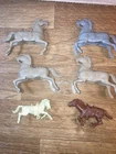 Vintage MARX Alamo Playset Others Brown Rearing Horse with Saddle Lot Of 6