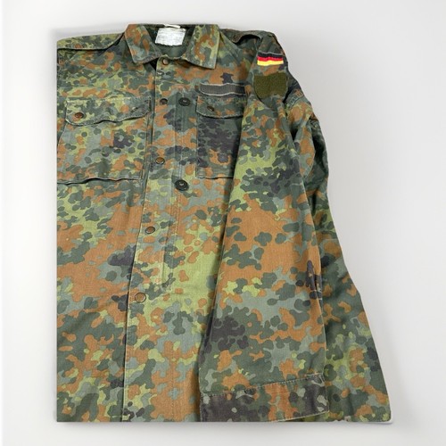 Vintage Bundeswehr Flecktarn Jacke GR4 Camo Militär Fleck Shirt Large 1990 - Bild 7 von 14