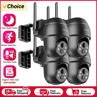 COOAU 2K Akku Funk Überwachungskamera Set Außen WLAN 5MP CCTV PTZ 360° Kamera