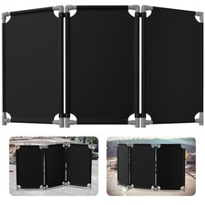 3 Panels Safety Barricade,5.8FT Foldable Security Barrier Gate with Heavy Duty P