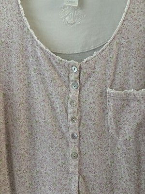 Eileen West Micro Floral Night Shirt Size L Prairie Lace Cottage Dainty Gown